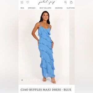 Petal and Pup Ciao Ruffles Maxi Dress- Blue